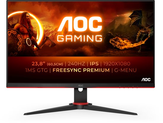 AOC 24G2ZE – 24 inch Full HD IPS Gaming Monitor (240Hz) met Nieuw Panel