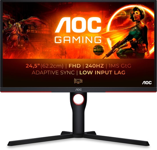 AOC 25G3ZM - Full HD Gaming Monitor - 240hz - Verstelbaar - 25 Inch