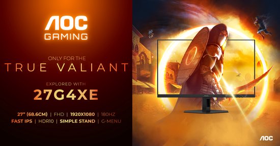 AOC 27G4XE - Full HD Fast IPS Gaming Monitor - 180hz - Speakers - 27 inch